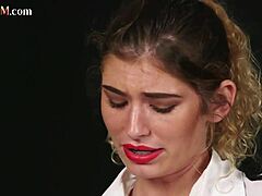 Border control slut sucks cock in threesome with milf