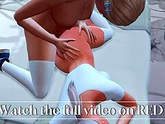 Chutná futanari macecha svádí rovnou dceru v Sims 4 anime hentai