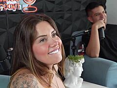 Podcast Turns Wild With Deepthroat Blowjobs And Cumshots From Blonde Sara And Latina Crispasquel