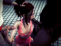 Дикая групповуха в 3D анимации сцены игры HS2