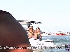 Your favorite bartender strips naked at wild party. What a public thong show!