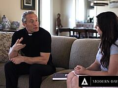 omg, this pervy priest took keira croft's anal virginity and creampied her! 😱