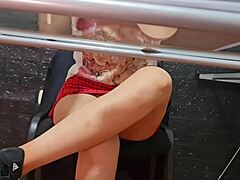 Spy Cam Catches Latina Secretary Nataly in Public Skirt