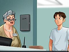 Oye, ¿quieres ver a una vieja engañar a un joven de 18+ para que la folle en la tienda del hospital?