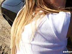 Veľmi chudá pouličná prostitútka sa necháva buchnúť lacno v horúcom stretnutí