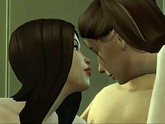 Hijastra inocente pilla a padrastro y madrastra follando en el sofá y se une para lecciones de sexo oral