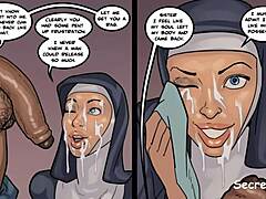 Hé, látni akarod, ahogy ez a nagy seggű apáca először szopja a hatalmas fekete farkat?