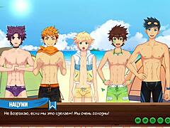 hra přátelé tábor epizoda 13 - natsumi šuká kentara s velkým ptákem v anime stylu