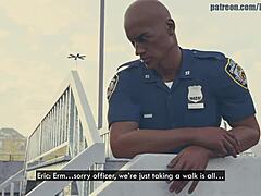 Kæreste knepper betjent lige foran kæreste