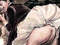 レトロヘンタイアートがヴィンテージのエロティックな日本絵画を素晴らしい詳細で展示