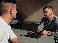 Cocksucking bottom twunk barebacked outdoor by active bf?