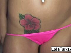 sexy lola foxx touches her tits in nude solo compilation 😏