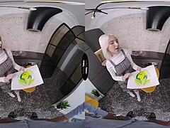 virtual taboo blonde pov blowjob with shaved small tits