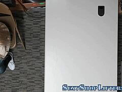 Blonde teen burglar caught in hardcore reality facial