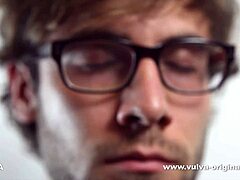 detailed eating shaved pussy, tongue exploring hairless folds, wet and smooth cunt