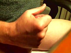 Mature lady masturbates and receives a huge cumshot all over