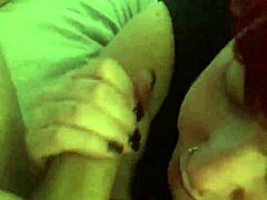 redhead couple shares intimate handjob moments