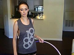 hoop girl shaking her titts in a wild dance, check this out! 😍