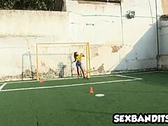 latina soccer team encounters guys in world cup scenario