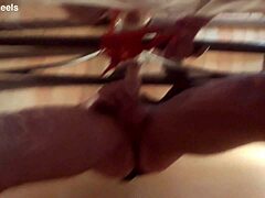 Laura Tied to Bed Sucks Monster Cock with Drool