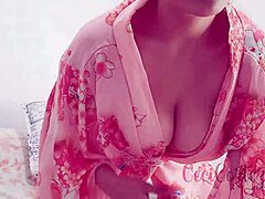 Cute Latina Cecilia Cortez enjoys herself with a huge dildo