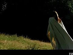 evelyn dellai revives warrior with steamy outdoor blowjob and fingering