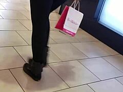 Black girl with a big ass in legings