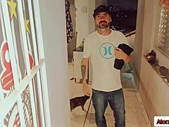 naughty seamstress seduced by client's hard cock outdoors