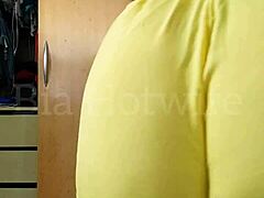 I'm showing off to my WhatsApp group with a toy stuffed in my pussy and tight panties