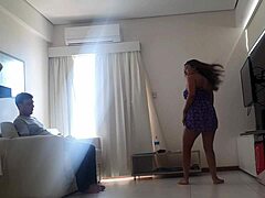 latina teen twerks and rubs dick