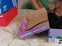 Sneaker Unboxing And Try On With Heels And Feet Focus