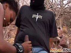 African Slave T And Pounded Outdoors