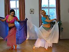 Two Plump Belly Dancers Undress Sensually