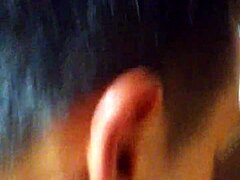Squirting teenager enjoys a pussy licking massage