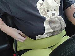 Hey, check me out driving around with my huge tits fully exposed.