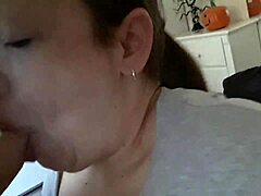 Sexy Latina Brunette Deepthroats Cock in Amateur Couple Video