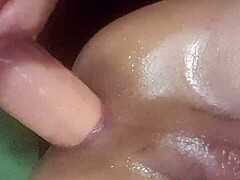 this tight shemale starts with pov solo play, easing the huge 11 inch dildo into her ass for transsexual assfucking.