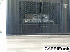 Capri Poses In Her High Heels