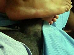 wife gives footjob with deep emotional connection