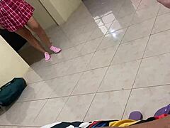 Hey, my cousin just got back from school in her skirt, looking all hot.