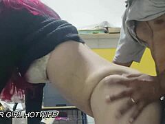 hot sailor girl gives blowjob at office lunch interracial couple