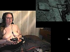 naked brunette with tattoos and piercings plays evil within part 9