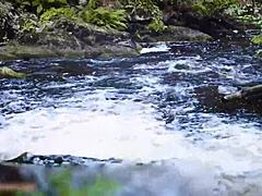 MELINA SHOWS HER HOLES IN THE FOREST!