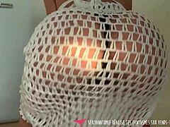 Blonde French amateur teases and masturbates in webcam video