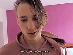 parkourist twink, broke and desperate, seizes a hotel blowjob deal for quick cash