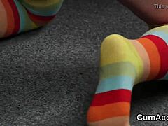 A cum-hungry centerfold swallows every drop of cum in a bukkake blowbang