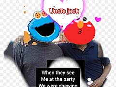 Uncle Jack sings a Sesame Street remix without voice effects on the street.