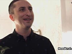 blonde gf in lingerie celebrates analversary with hardcore assfucking