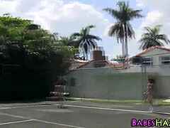 College teens are hazed by being stripped nude in outdoor party setting.