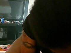 Ebony amateur performs sucking in intriguing scene.